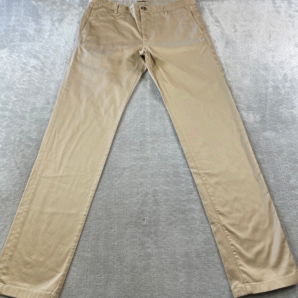 Proper Cloth Chino Pants Mens 36x34 Khaki Lightweight Stretch Preppy Office